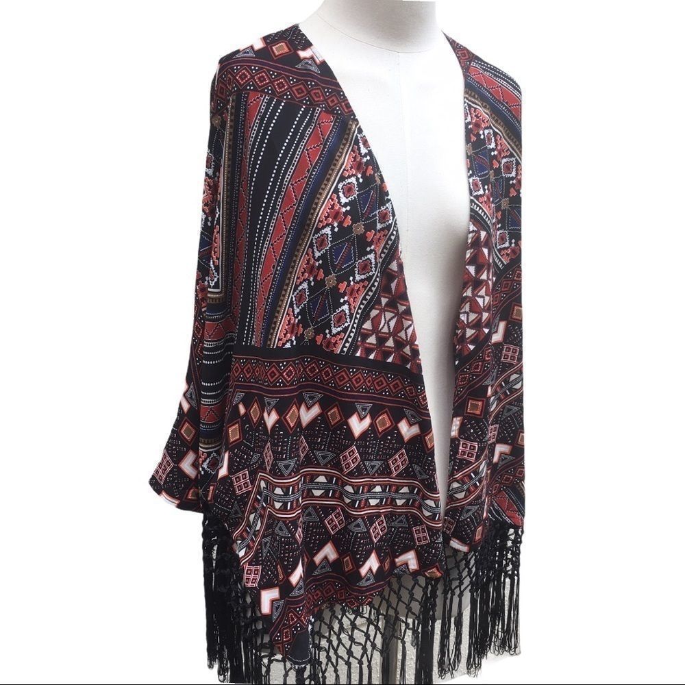 NWT Harper & Liv Marrakech Fringe Kimono.